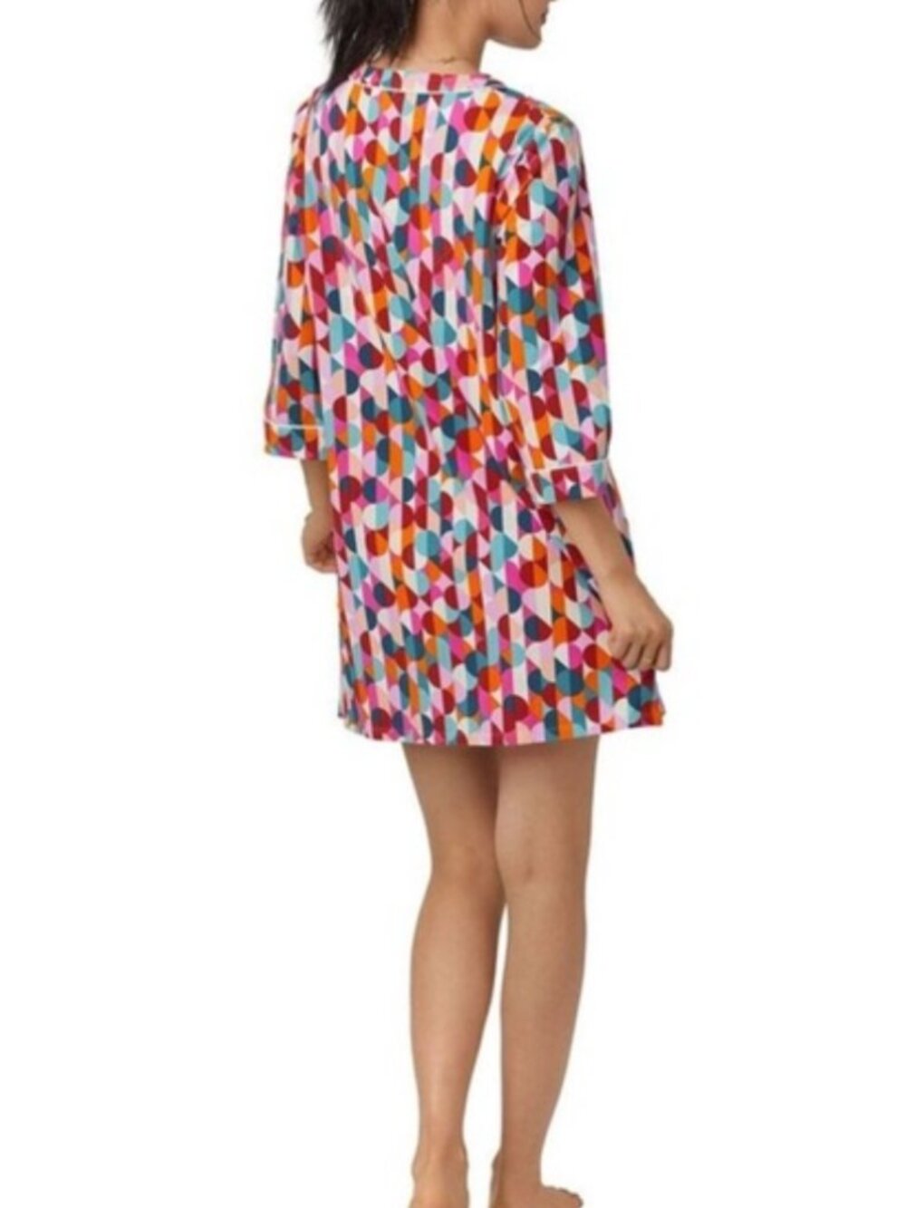 BedHead x Trina Turk Sleepshirt Dress Sz Medium Loungewear Pajamas Dancing Dots - Picture 2 of 12